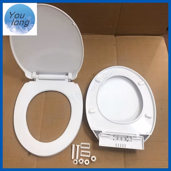 Asiento de inodoro Baño Asiento de inodoro de plástico con cierre suave y bisagra de liberación rápida para sartenes Wc